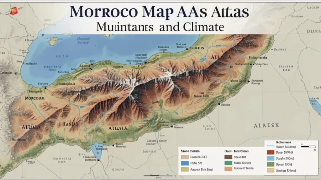 morocco map atlas mountains and climate