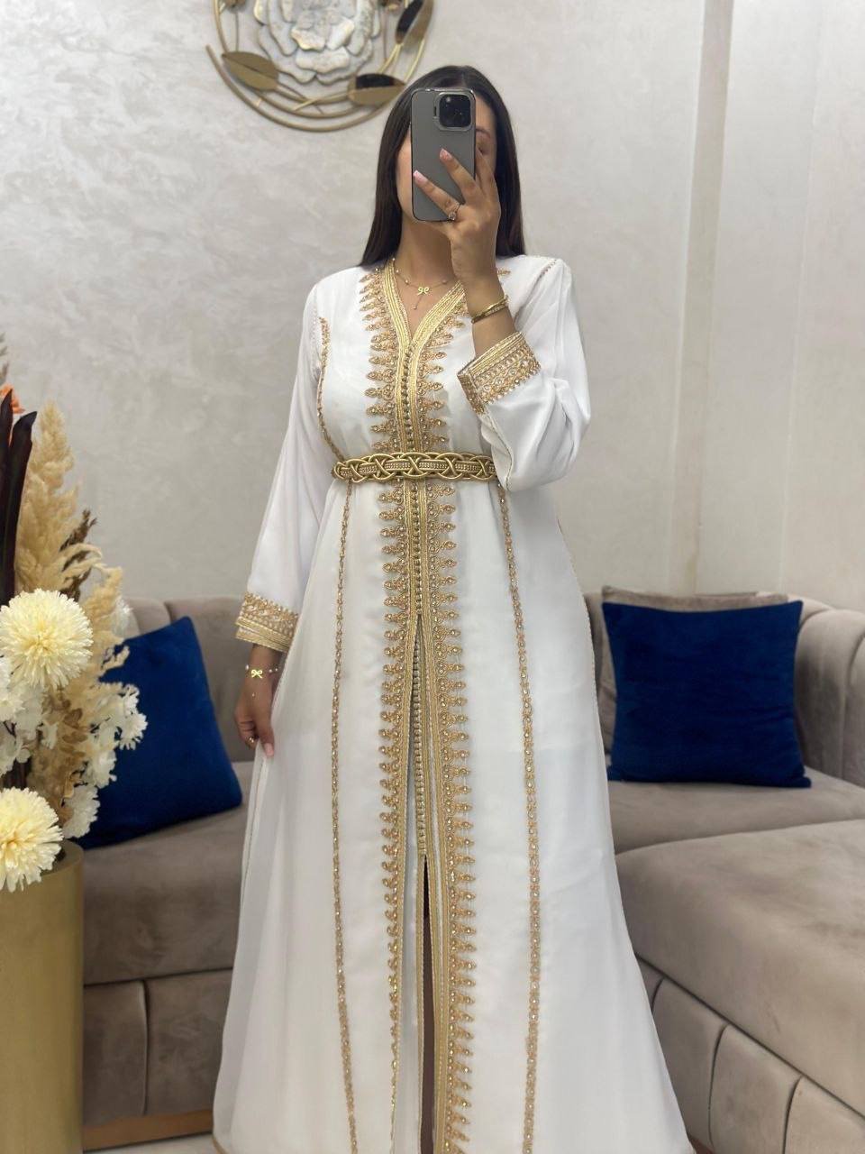 elegant moroccan takchita with belt turquoise wedding dress