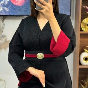 Luxury Moroccan Kaftan with Rbati Embroidery