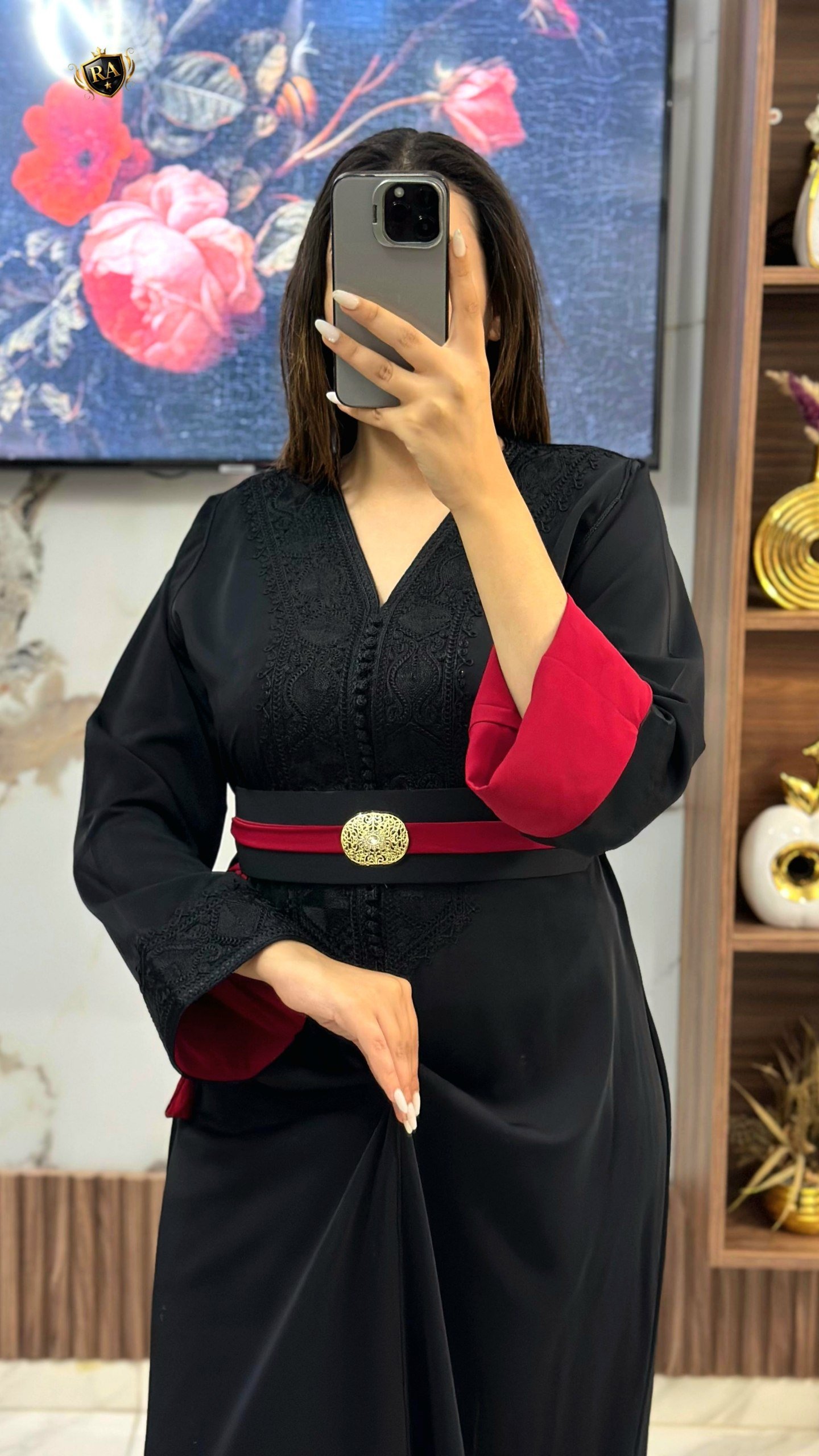 Luxury Moroccan Kaftan with Rbati Embroidery